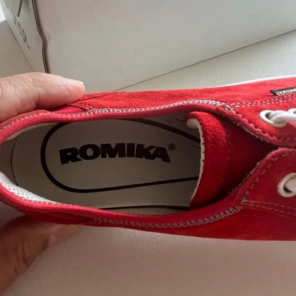 NIB Romika Womens 6.5 US Red Sneakers Suede Leather EU 37
