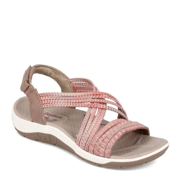 NIB Skechers Reggae Cup Love Wins Vegan Strappy Sport Sandal Taupe/Coral 8 38