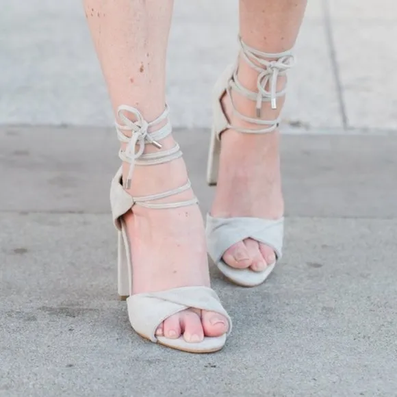 NIB Suede Heel Sandals size 8