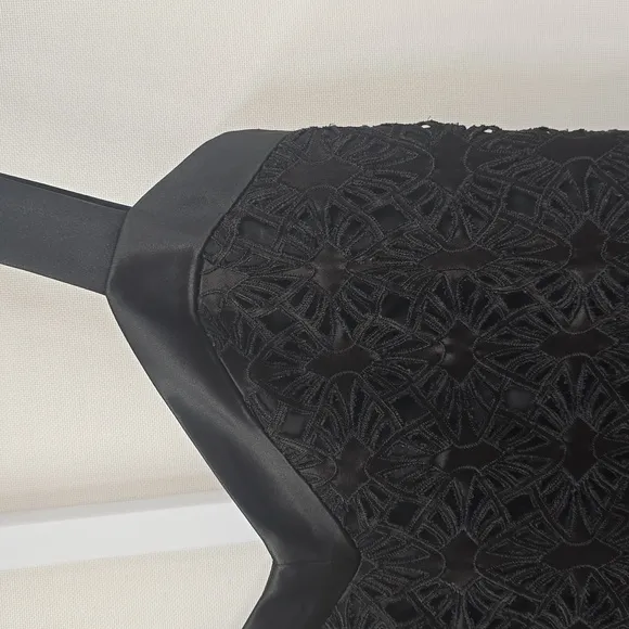 Nicole Miller Original Lace Cutout Black Cocktail Mini Dress