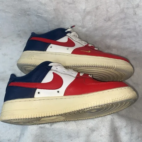 Nike 7Y Air Force 1 Low LV8 Independence Day Red White Blue Youth 820438…