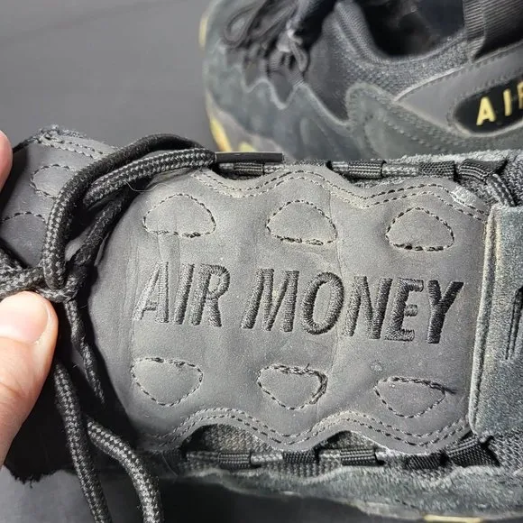 Nike Air Boy's More Money Shoes GS Sneakers AQ9359 001 Black Gum Size 5