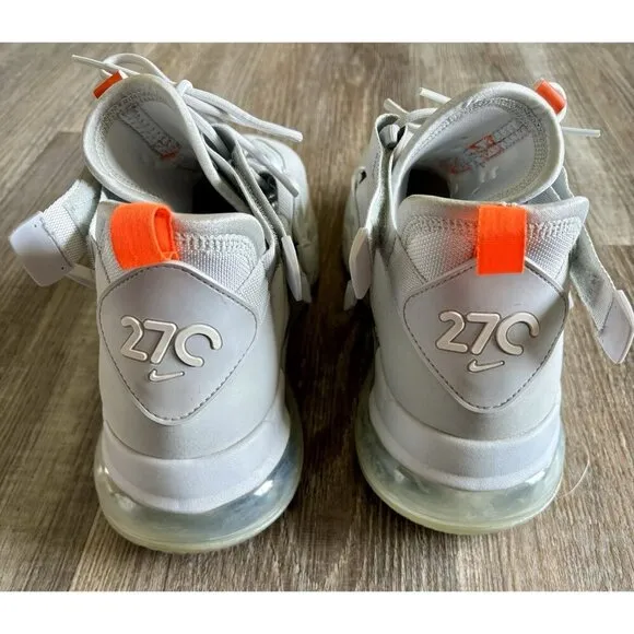 Nike Air Edge 270 Pure Platinum White Orange Tennis Shoes Sneakers Men’s Size 13