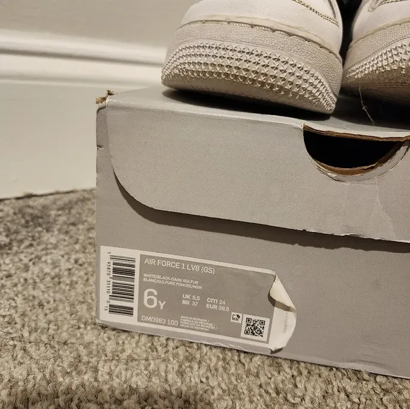 Nike Air Force 1 'Have a Nike Day' White Sneakers Size 6Y DM0983-100