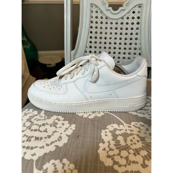 Nike Air Force 1 Men's Size 12 White Casual Shoes- CW2288-111