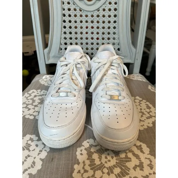 Nike Air Force 1 Men's Size 12 White Casual Shoes- CW2288-111