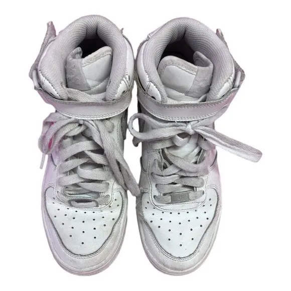 Nike Air Force 1 Mid Triple White Sneakers Shoes YOUTH SIZE 5.5 314195-113