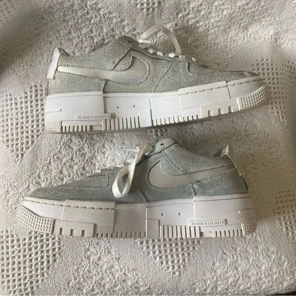 Nike Air Force 1 Pixel Teal Suede Shoes (8)