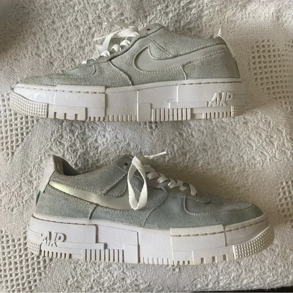 Nike Air Force 1 Pixel Teal Suede Shoes (8)