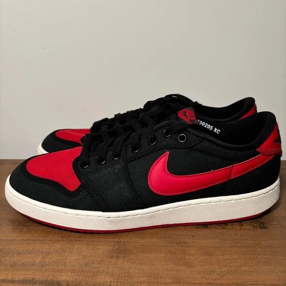 Nike Air Jordan 1 AJKO Low Sneakers Bred Black Red Mens Shoes Size 12 DX4981-006