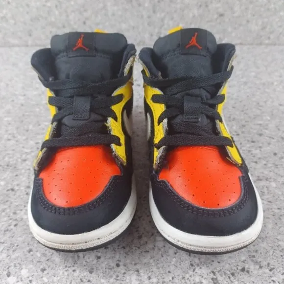 Nike Air Jordan 1 Mid Amarillo Sneakers Kids Shoes 7C