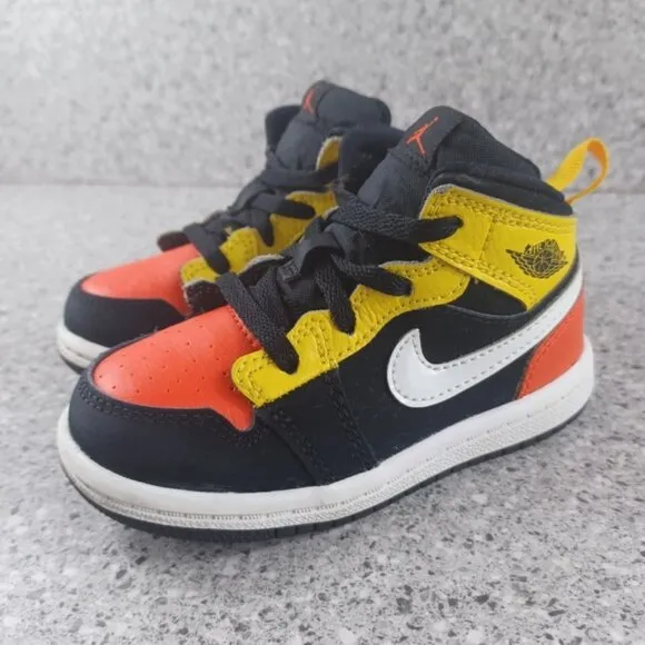 Nike Air Jordan 1 Mid Amarillo Sneakers Kids Shoes 7C