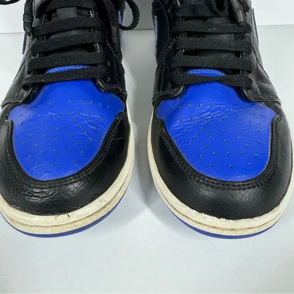 Nike Air Jordan 1 Mid Black Hyper Royal Blue Sneakers Size 8.5 554724-068