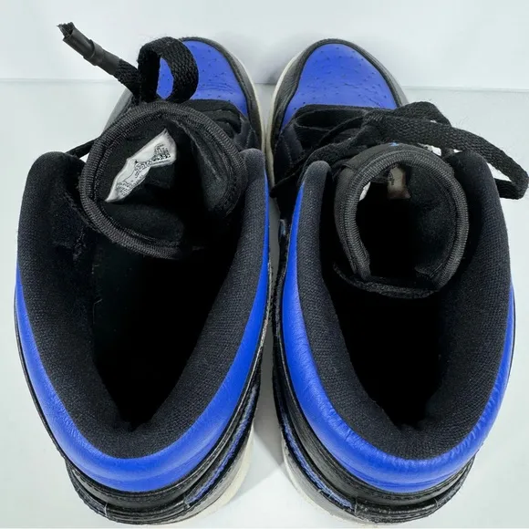 Nike Air Jordan 1 Mid Black Hyper Royal Blue Sneakers Size 8.5 554724-068