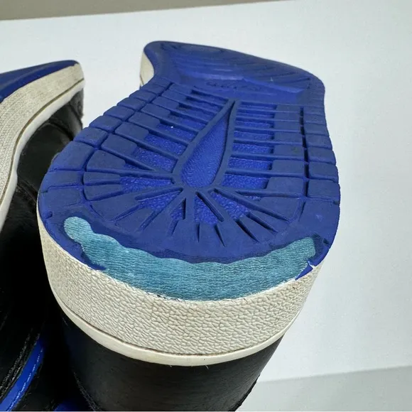 Nike Air Jordan 1 Mid Black Hyper Royal Blue Sneakers Size 8.5 554724-068