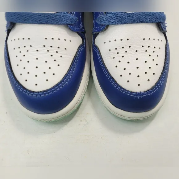 NIKE AIR JORDAN 1 MID MYSTIC NAVY MINT FOAM/WHITE GS KID SHOE SIZE 1Y 640734-413