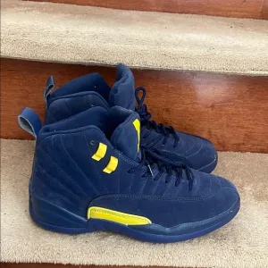 Nike Air Jordan 12 Retro Michigan BQ 3180 407 Men High Top Sneakers SZ 8