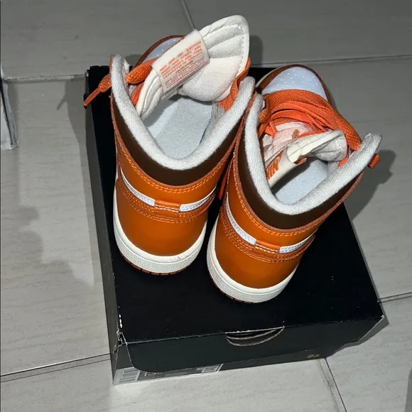 Nike Air Jordan High-Top Sneakers - Orange and White