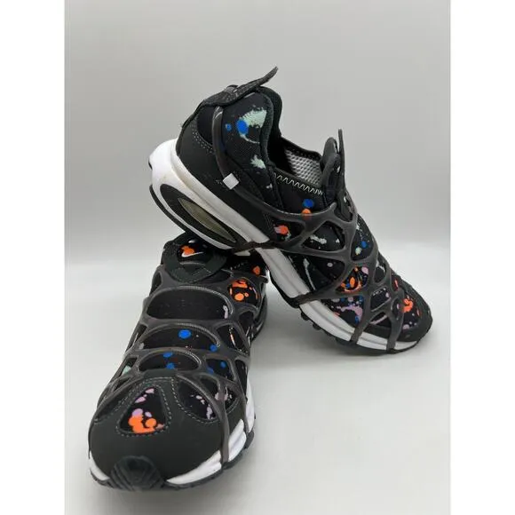 Nike Air Kukini Paint Splatter DV1894-001 Black Running Sneakers Men's Sz 8.5🛒