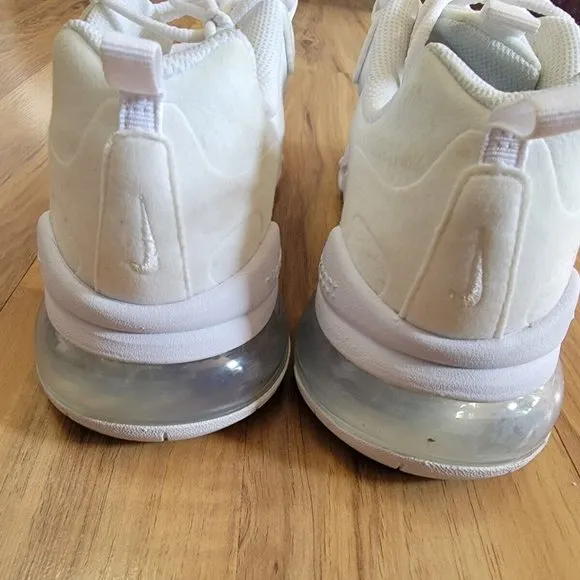 Nike Air Max 270 React BQ0103-100 Boys White/Silver Sneaker Shoes Size US 5.5