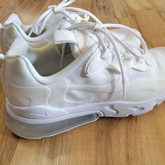 Nike Air Max 270 React BQ0103-100 Boys White/Silver Sneaker Shoes Size US 5.5