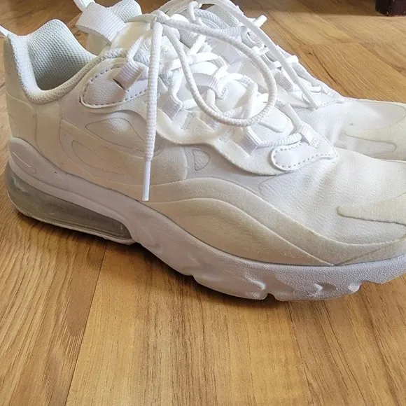 Nike Air Max 270 React BQ0103-100 Boys White/Silver Sneaker Shoes Size US 5.5