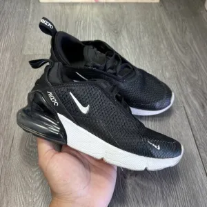 Nike Air Max 270 Shoes Black White Kids Sz 1.5y Boys Sneakers AO2372-001 Youth