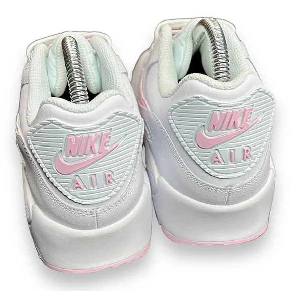Nike Air Max 90 LTR (GS) Size 6.5Y/8 W White/ Pink Foam-White-White CD6864 121