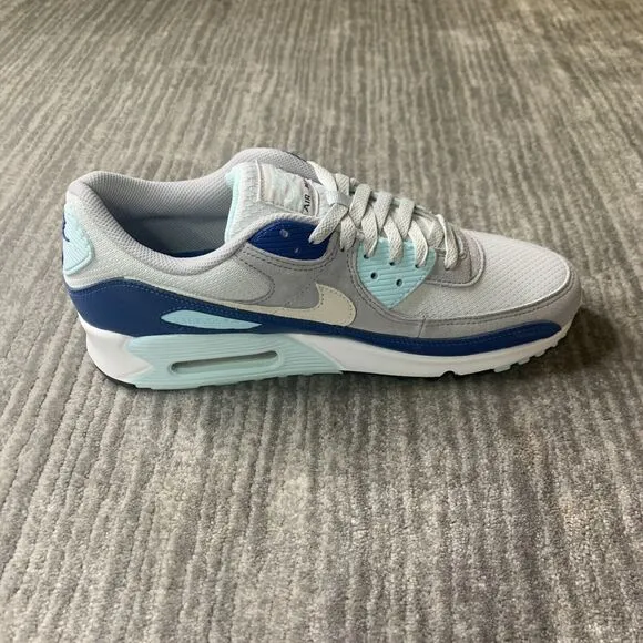Nike Air Max 90 Mens 10 White Platinum Glacier Blue Men's Shoes NEW