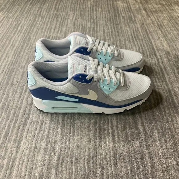 Nike Air Max 90 Mens 10 White Platinum Glacier Blue Men's Shoes NEW