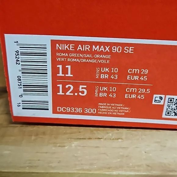 Nike Air Max 90 SE Running Club Roma Green Sail Orange Mens Shoe DC9336-300