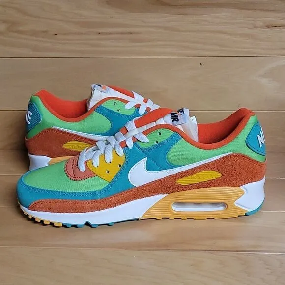 Nike Air Max 90 SE Running Club Roma Green Sail Orange Mens Shoe DC9336-300