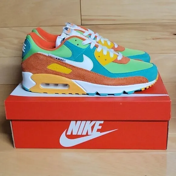 Nike Air Max 90 SE Running Club Roma Green Sail Orange Mens Shoe DC9336-300