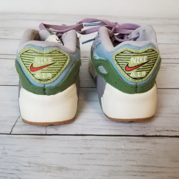 Nike Air Max 90 SE Sun Club Worn Blue Treeline Running Sneakers Toddlers