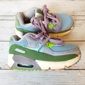 Nike Air Max 90 SE Sun Club Worn Blue Treeline Running Sneakers Toddlers