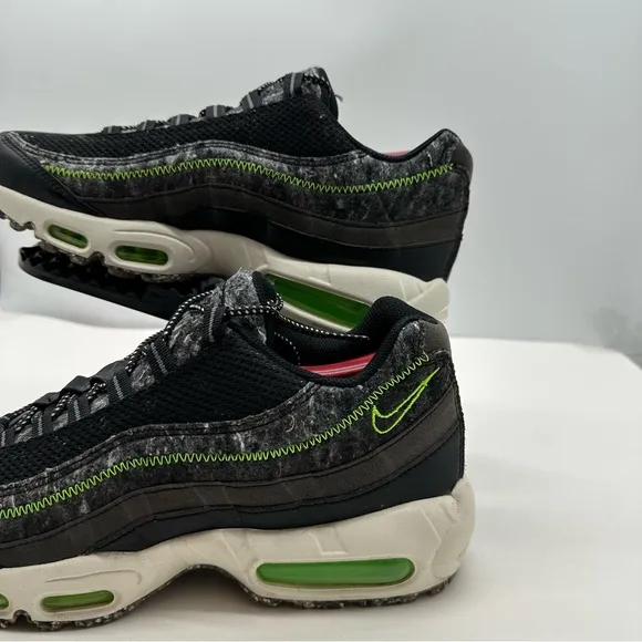 Nike Air Max 95 Mens 9.5 Electric Green Recycled Wool Running Shoes Sneakers Low