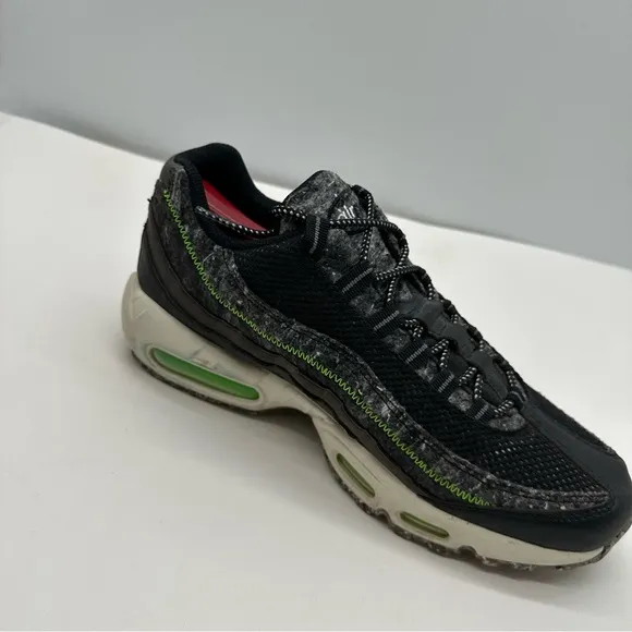 Nike Air Max 95 Mens 9.5 Electric Green Recycled Wool Running Shoes Sneakers Low