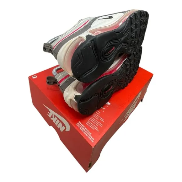 Nike Air Max 97 (GS) Size 4Y WHITE/BLACK-FLAT PEWTERBLANC/ETAIN MAT/NOIR