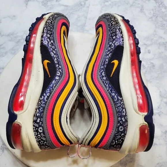 NIKE Air Max 97 GS Sneakers 7Y Orange Pink Purple CI9929-500 School Sporty 2018