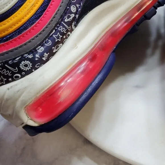 NIKE Air Max 97 GS Sneakers 7Y Orange Pink Purple CI9929-500 School Sporty 2018