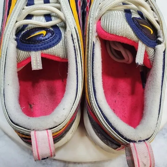 NIKE Air Max 97 GS Sneakers 7Y Orange Pink Purple CI9929-500 School Sporty 2018