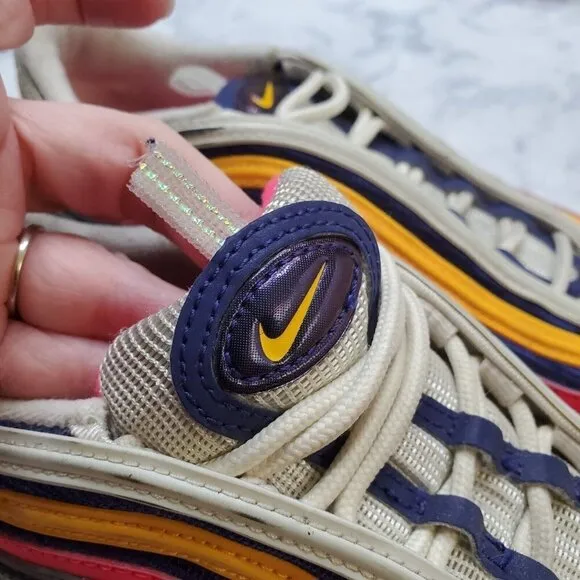NIKE Air Max 97 GS Sneakers 7Y Orange Pink Purple CI9929-500 School Sporty 2018