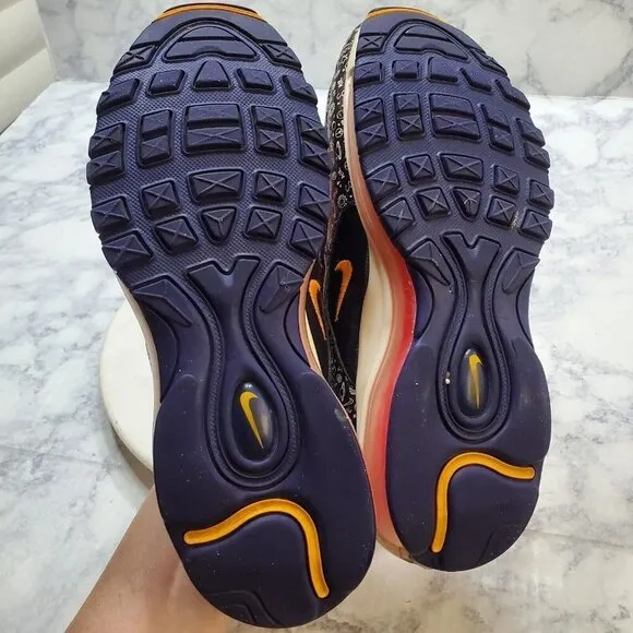 NIKE Air Max 97 GS Sneakers 7Y Orange Pink Purple CI9929-500 School Sporty 2018
