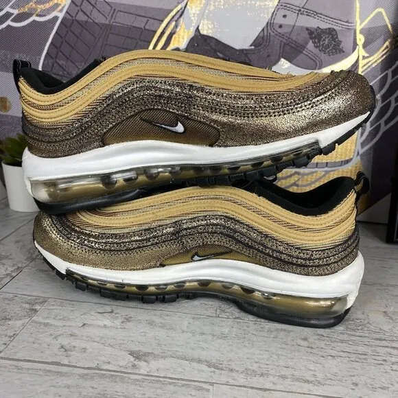 Nike Air Max 97 Metallic Golden‎ Gals Shoes DO5881-700 Womens Size 7.5 Sneakers