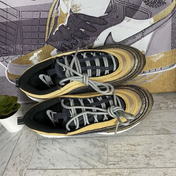 Nike Air Max 97 Metallic Golden‎ Gals Shoes DO5881-700 Womens Size 7.5 Sneakers