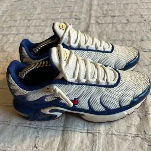 NIKE AIR MAX PLUS (2019) WHITE/BLUE/RED YOUTH RUNNING SHOES SIZE 6Y