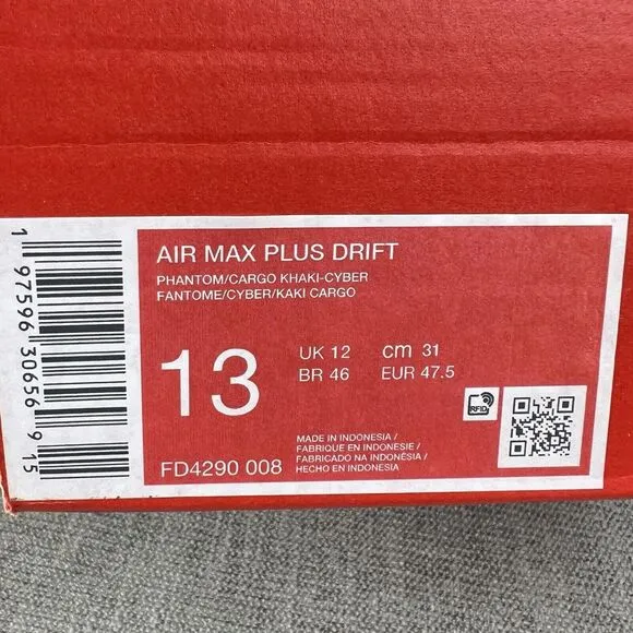 Nike Air Max Plus Drift Beige Green Blue FD4290-008 Men's Size 13 Shoes