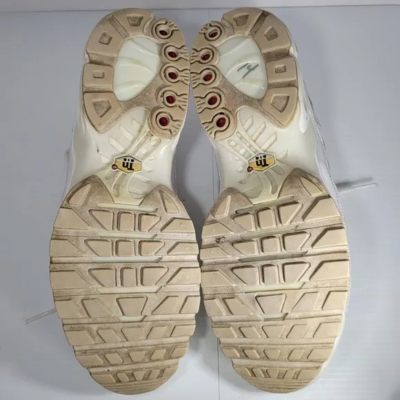 Nike Air Max Plus TN Triple White Leather Mens Size 12 Sneakers AJ2029-100