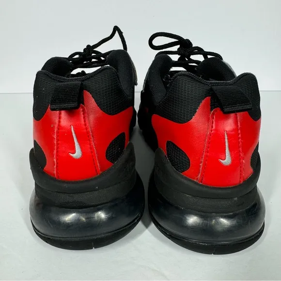 Nike Air Max React 270 Sneakers Black Orange Red Shoes Youth Size 7 CV9638-001