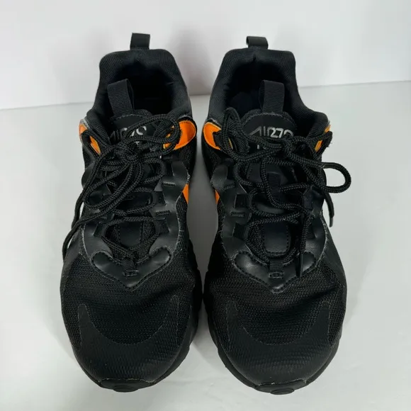 Nike Air Max React 270 Sneakers Black Orange Red Shoes Youth Size 7 CV9638-001